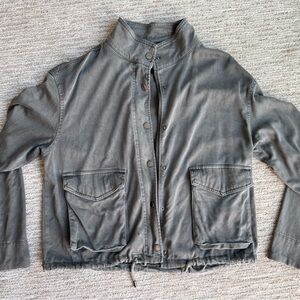 Nicole Miller Green Gray Utility Jacket